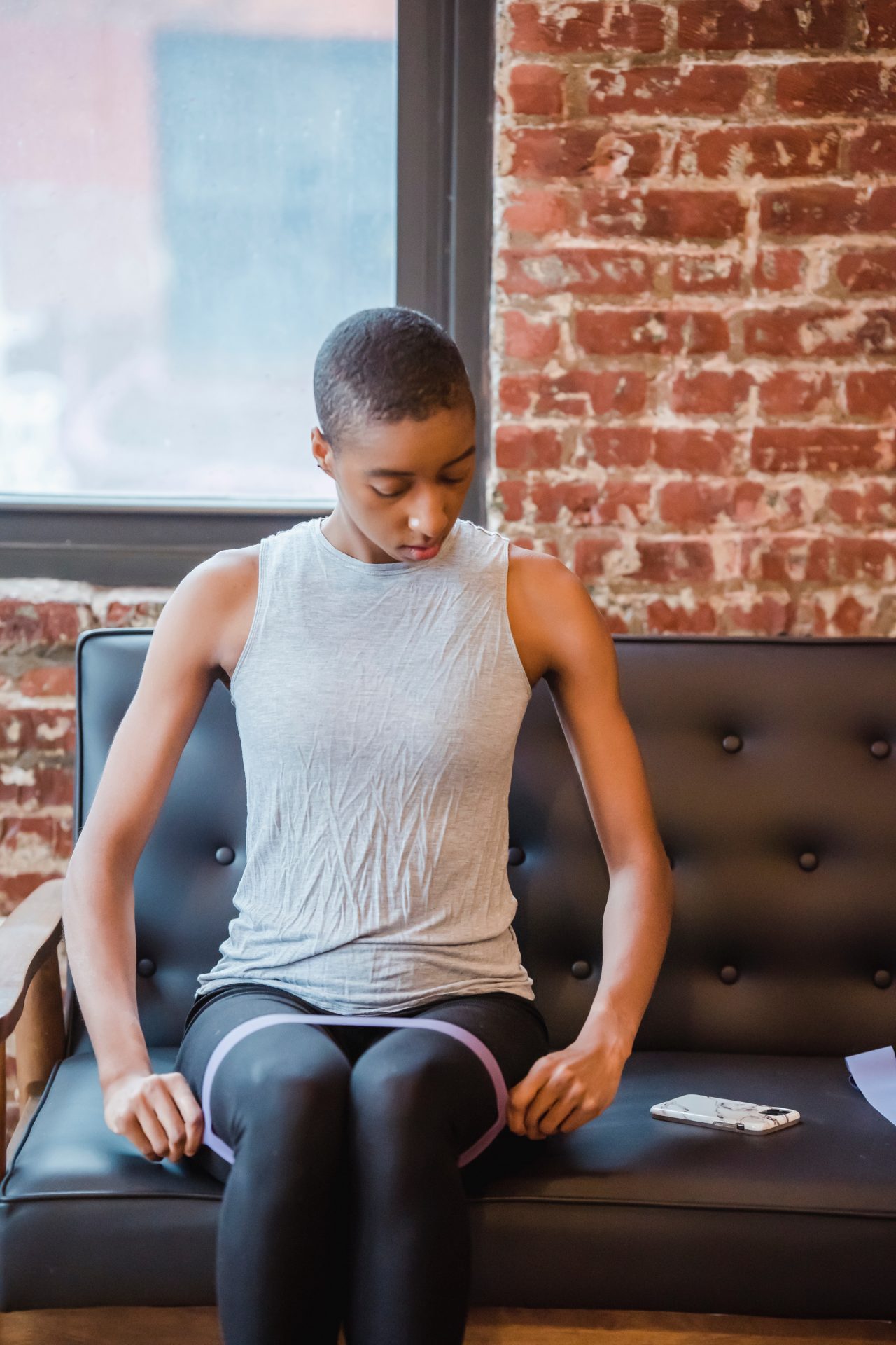 Hypermobile woman exercising